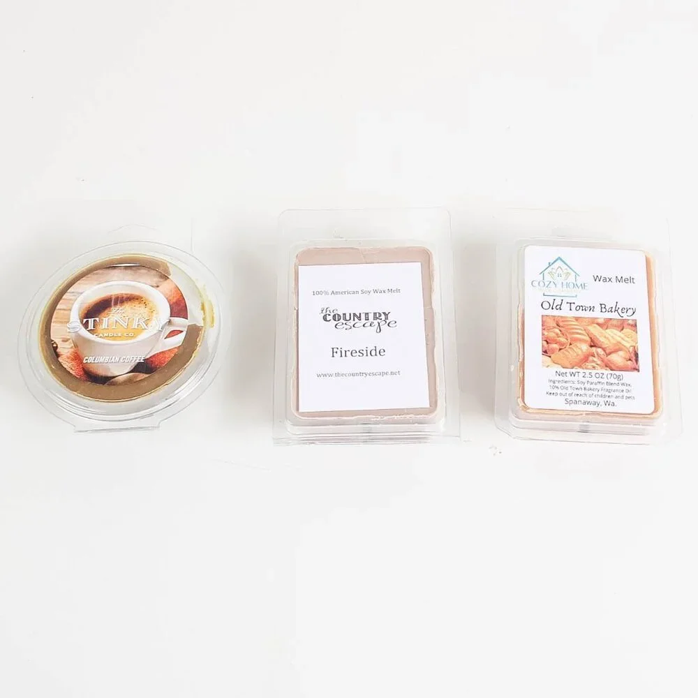 Lot of 3 Wax Melts Coffee Fireside Bakery Scented Cubes Tarts Home Fragrance